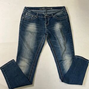 Revolution by Revolt Embellished Pocekts & Heavy Stitch Skinny Jeans Size 9